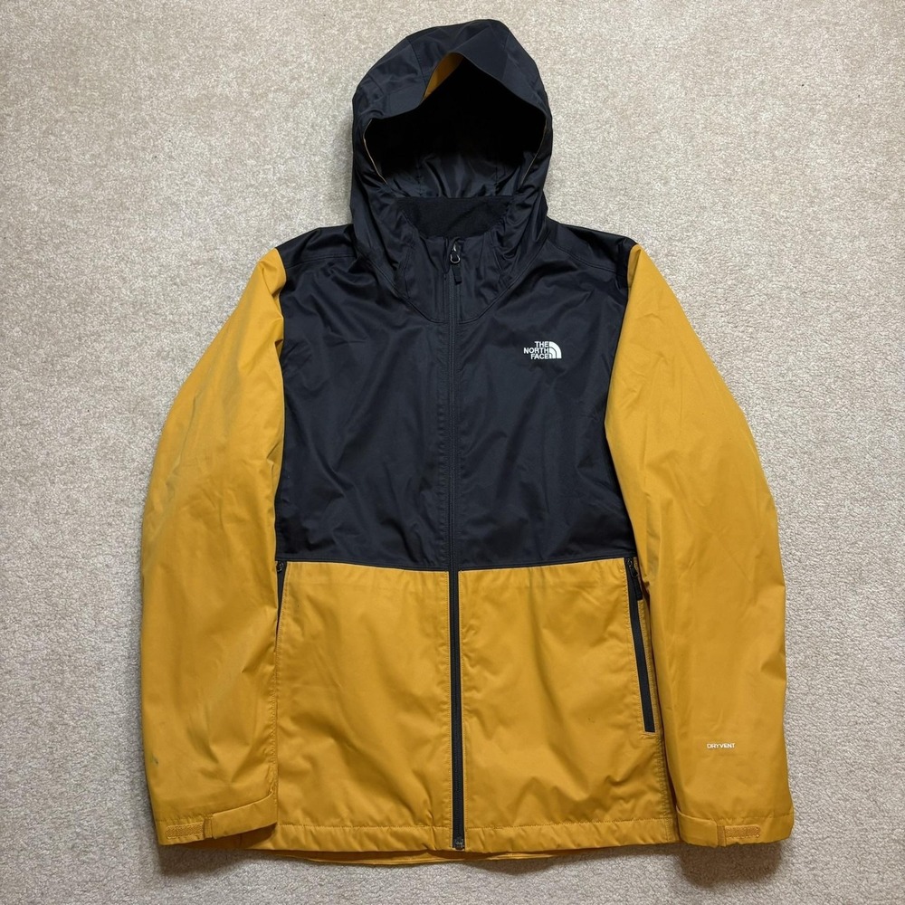 The North Face DryVent Jacket Womens XXL Yellow Black 3-in-1 Hooded Rain